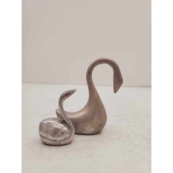 Vintage Hand Cast Aluminum Swans | Vintage Aluminum Swan | Vintage Aluminum - Picture 7 of 10